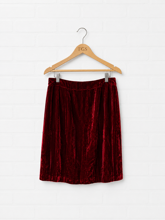 Cynthia Steffe Pleated Velvet Mini Skirt- 8