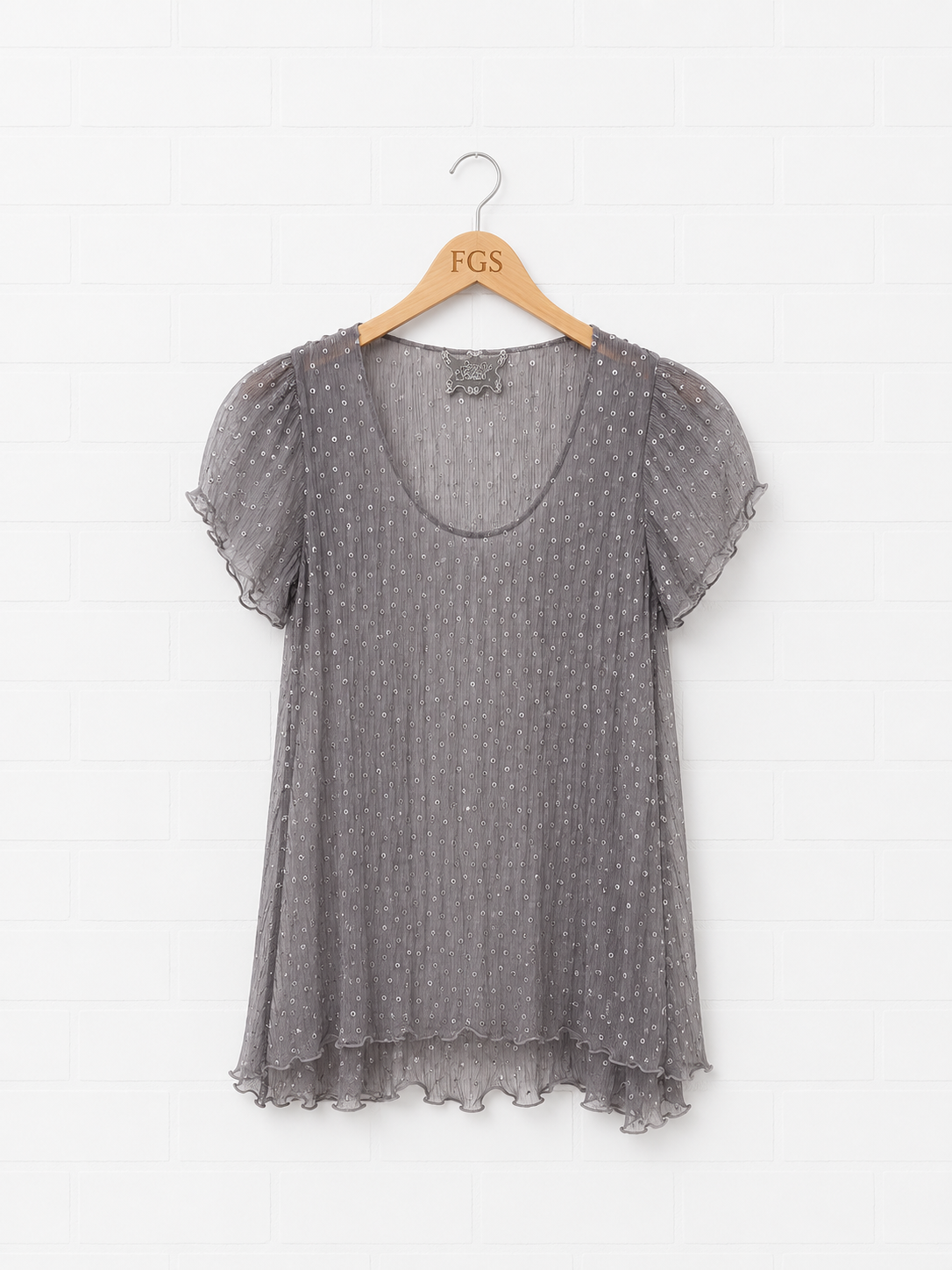 Bonnie Classics Sheer Dot Top- S