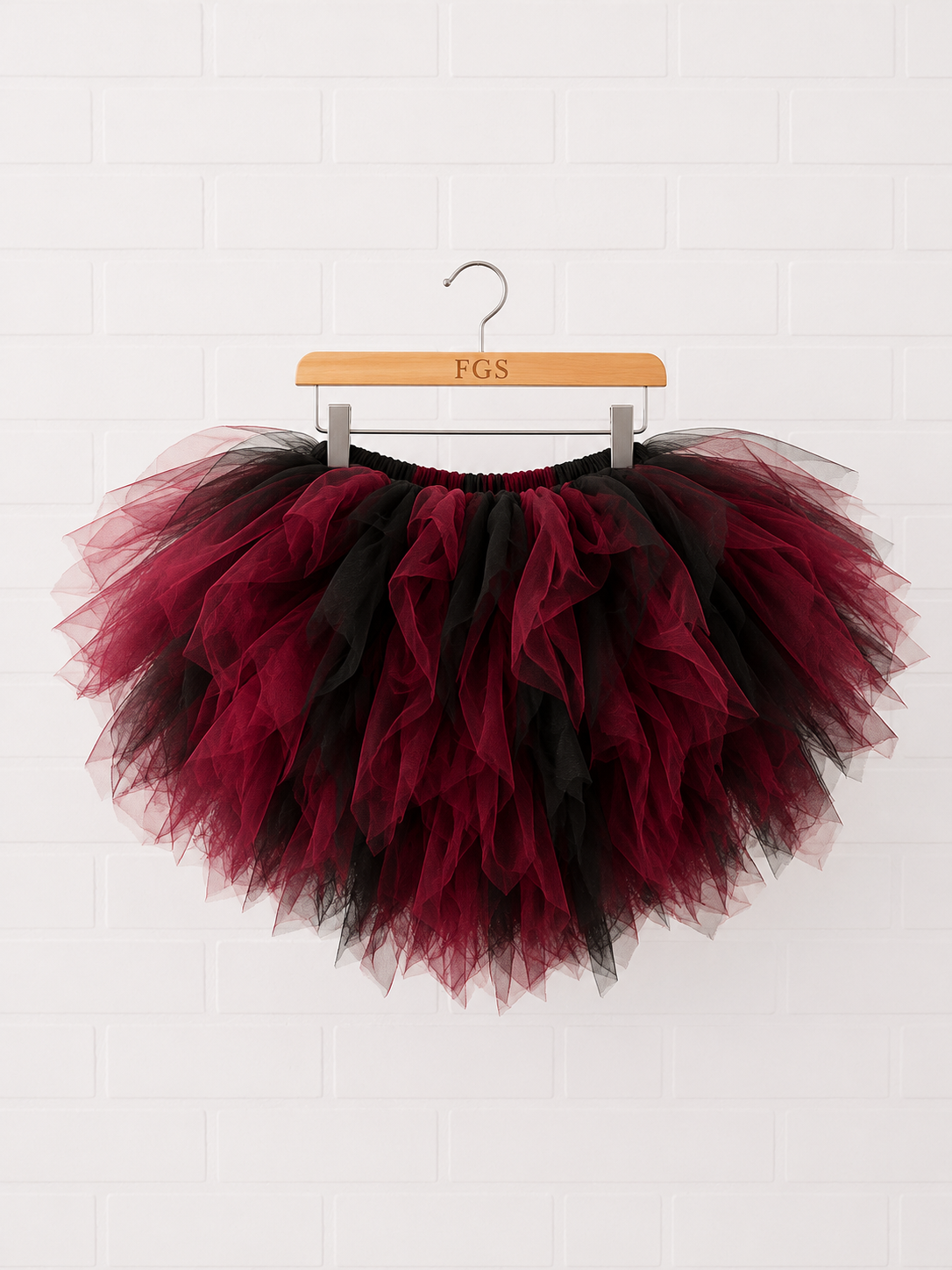 Black + Maroon Tutu- OS