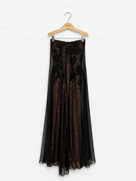 Angel Sanchez Floral Lace Overlay Gown- 12