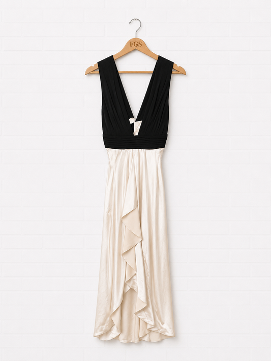 Catherine Malandrino Draped Silk Maxi Dress - 8