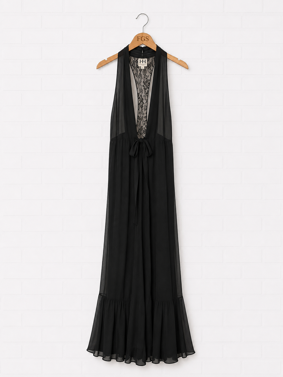 Haute Hippie Silk Chiffon Lace Back Duster Vest- M