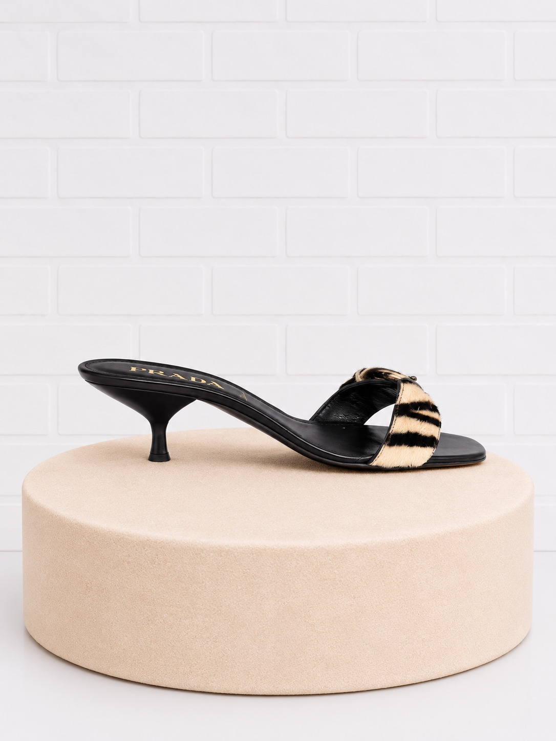 Prada Calf Hair Zebra Print Mules- 39
