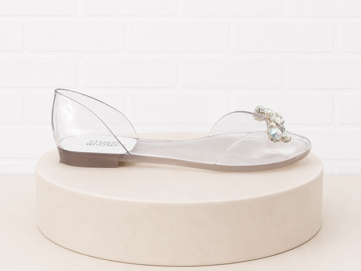 Stuart Weitzman Crystal Embellished Jelly Sandals- 8