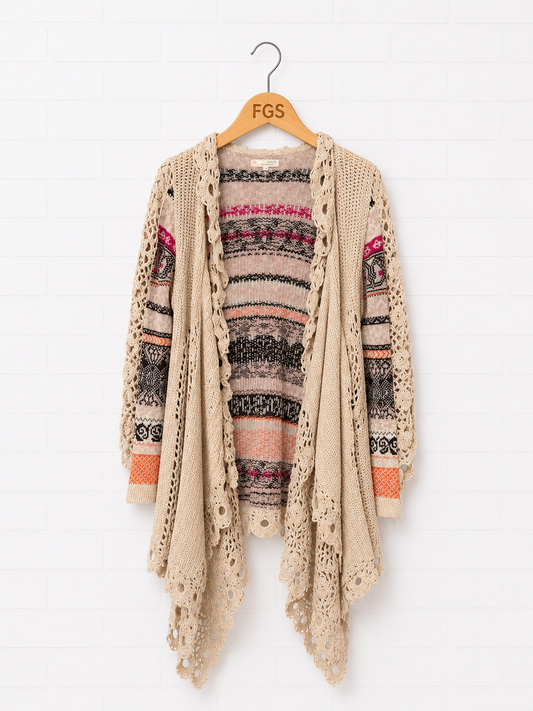 Odd Molly Lace Trim Duster Cardigan- 3