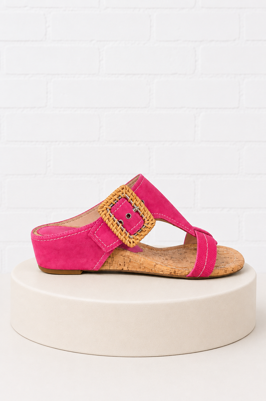 Donald Pilner Ofelia Suede Wedge Sandals- 8