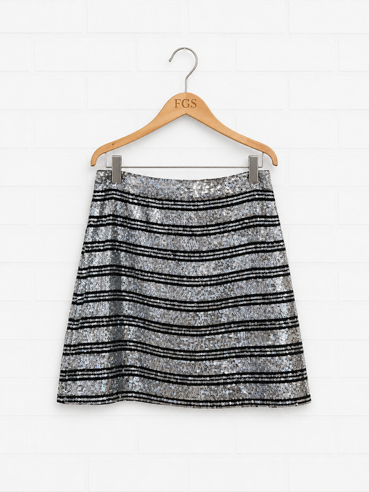Derek Lam Crosby Silk Sequin Mini Skirt- 8