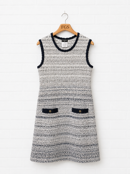 Chanel Textured Tweed Shift Dress- 8