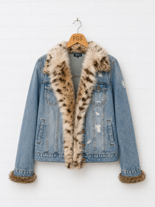 Andraes Tsagas Fur Lined Denim Jacket- S