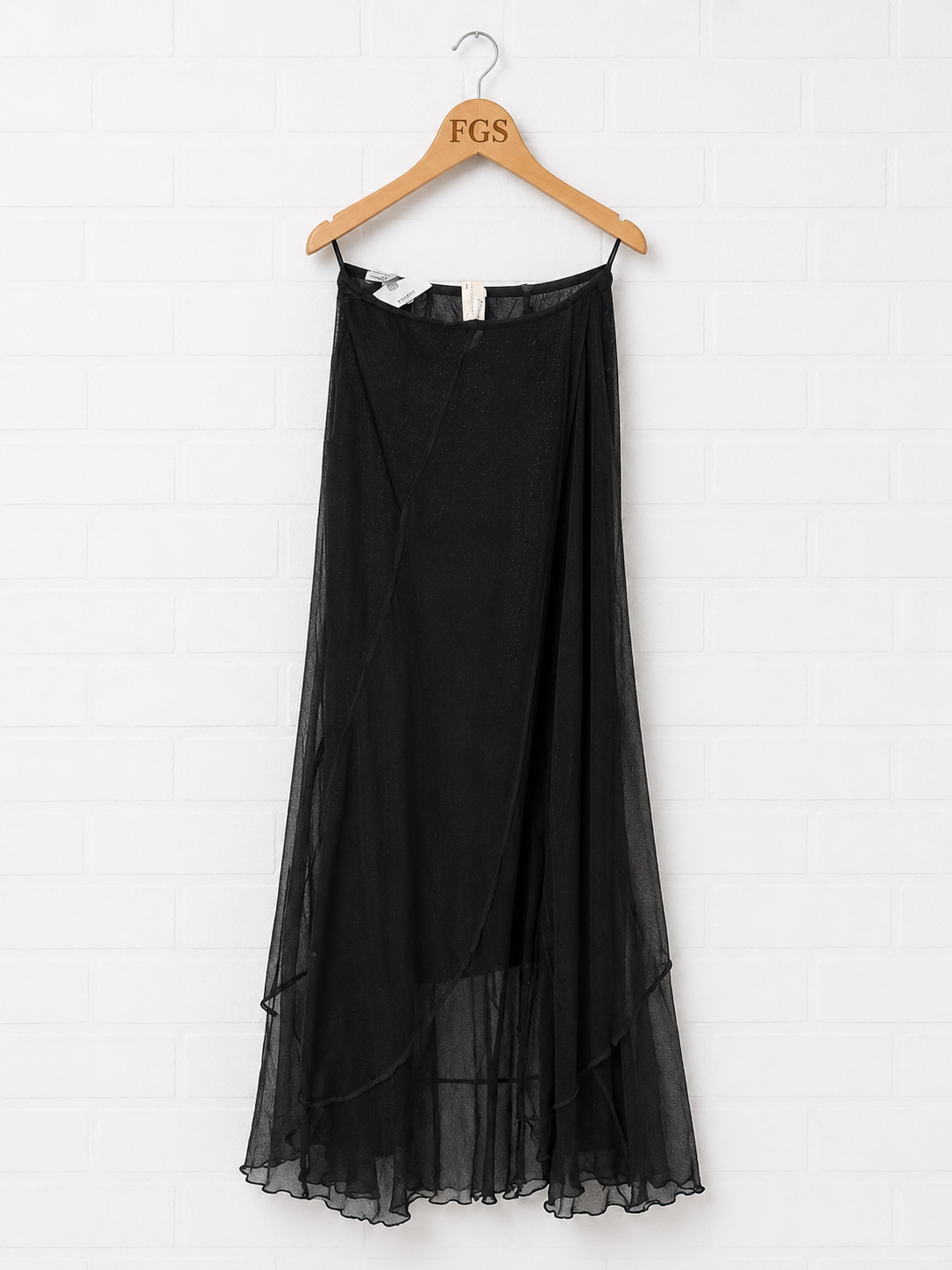 Jean Paul Gaultier Soleil Mesh Asymmetric Maxi Skirt- S