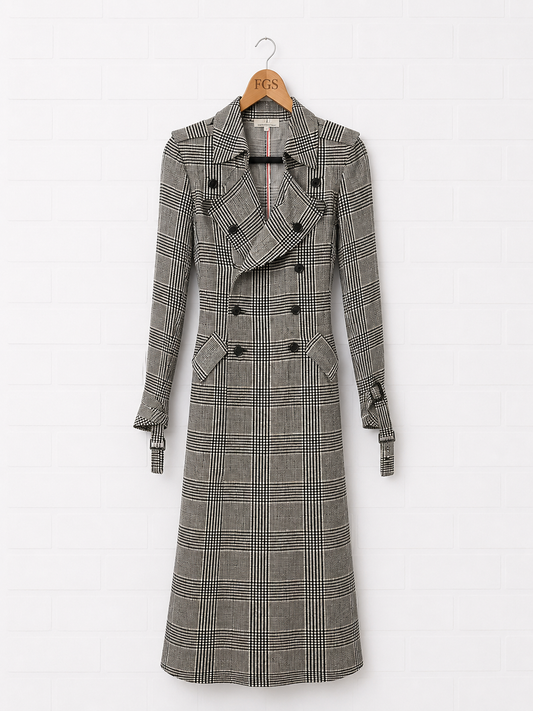 Fleur Du Mal Prince of Wales Silk Trench Coat- 1