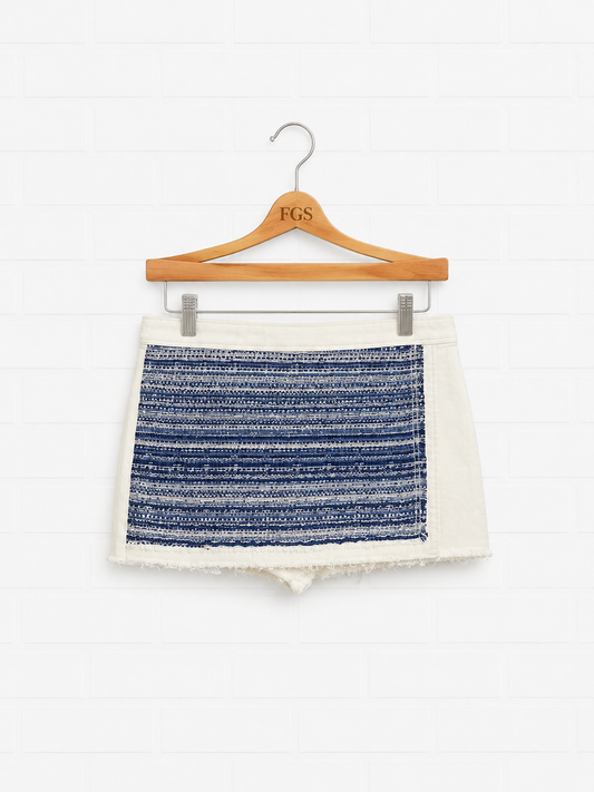 Ramy Brook Tweed Paneled Denim Mini Skort- 12