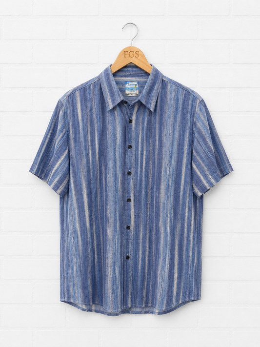 Georg Roth Blue Stripe Short Sleeve- M