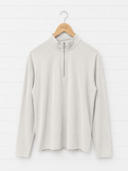 Georg Roth Cement Luxe Pima 1/4 Zip- XL