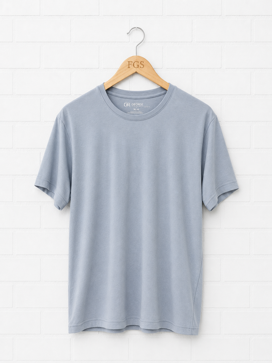 Georg Roth Luxe Pima Light Blue Short Sleeve- L