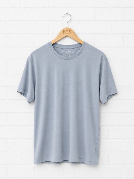 Georg Roth Luxe Pima Light Blue Short Sleeve- L