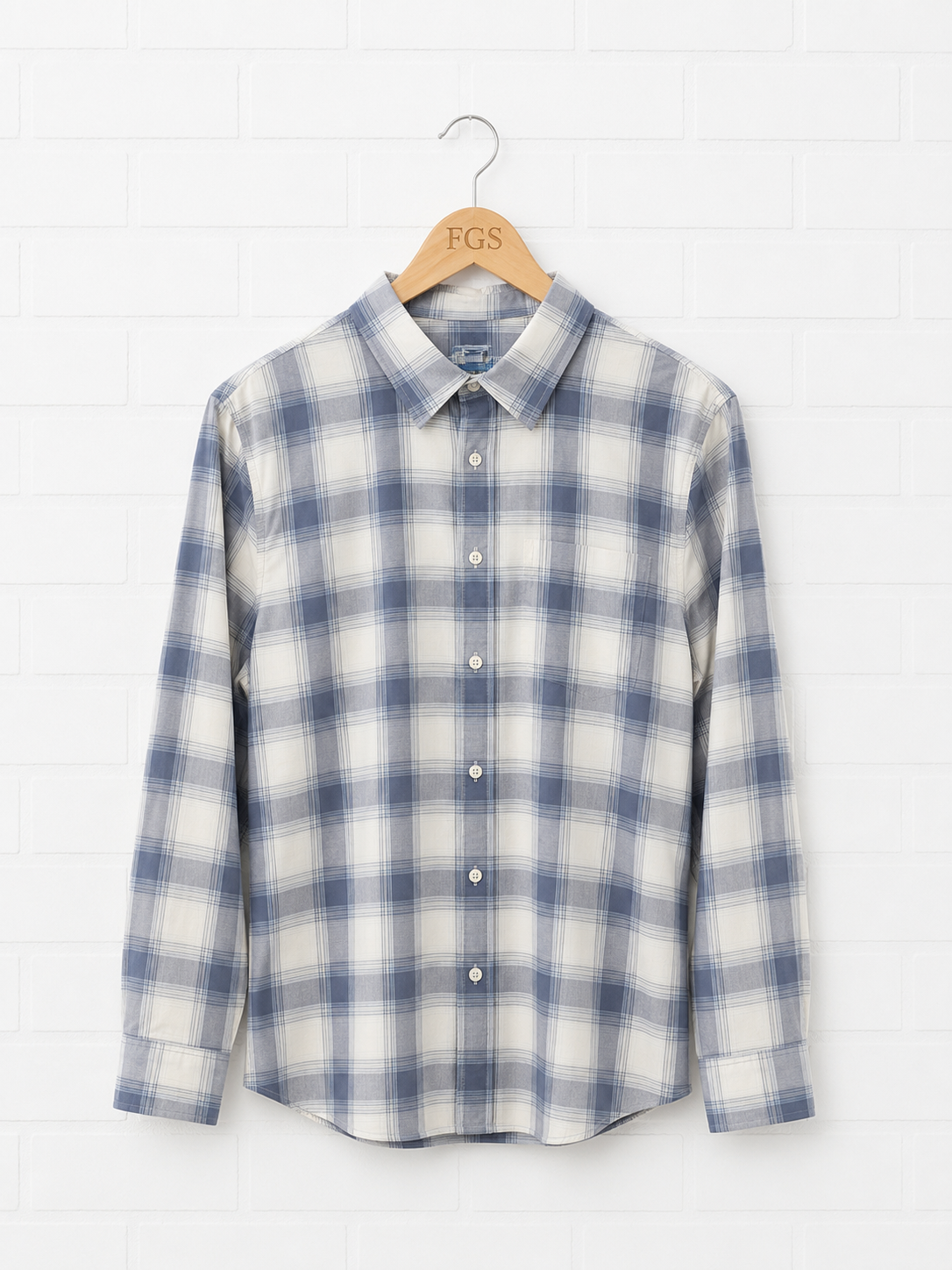 Georg Roth Capri Plaid Blue Button Up- M