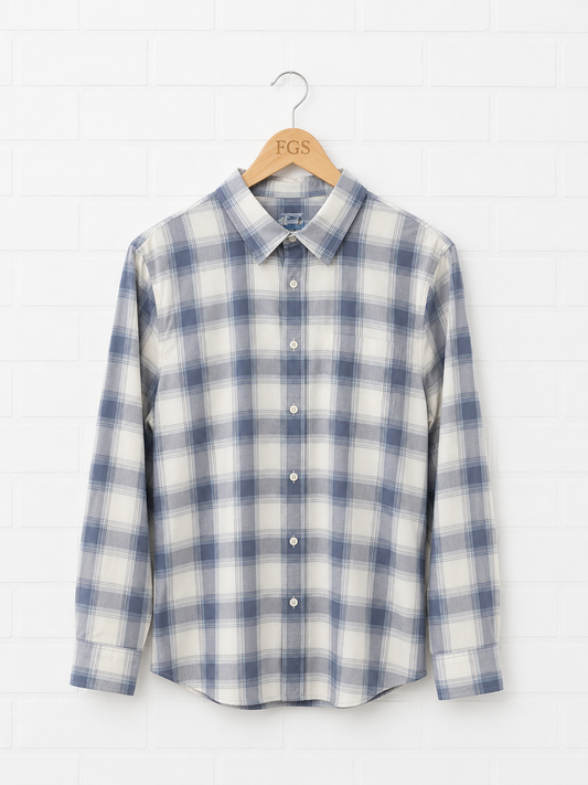 Georg Roth Capri Plaid Blue Button Up- M