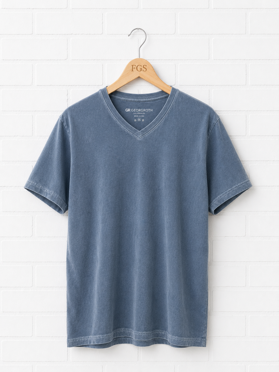 Georg Roth Capri Blue Pima V Neck- L