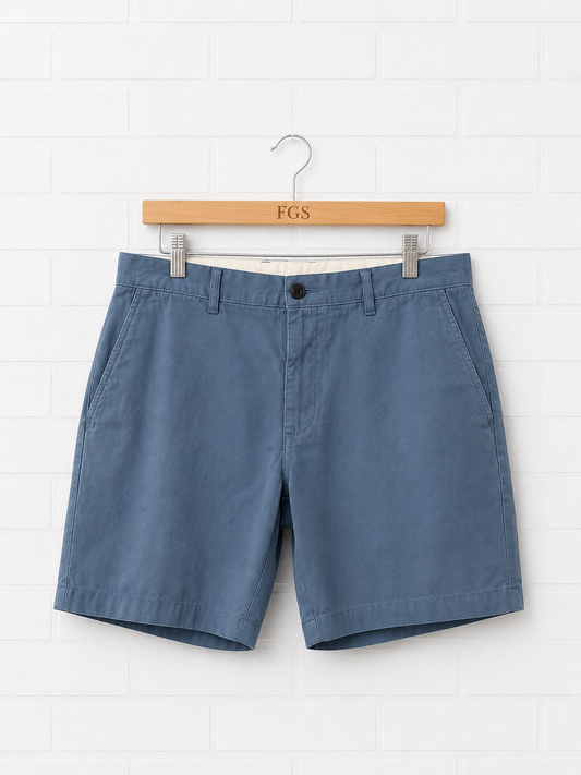 Georg Roth Blue Oxford Chino Shorts- 38