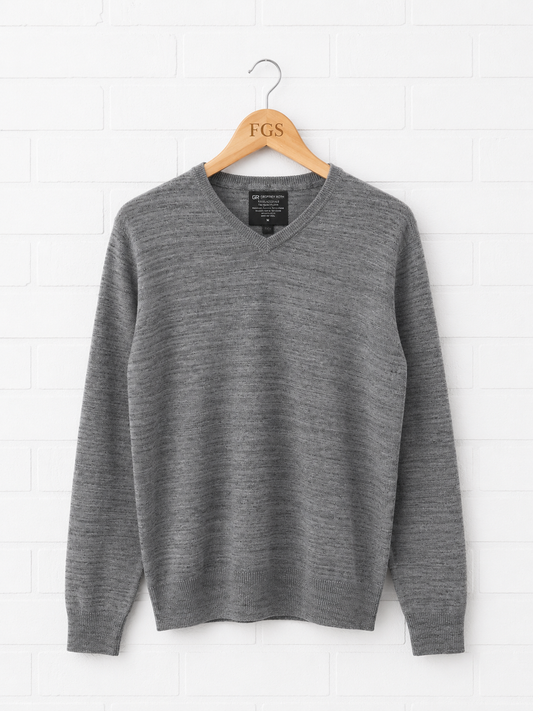 Georg Roth Lava Grey V Neck Sweater- M