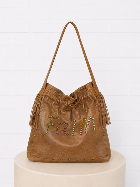 Faith Hebrews 11:1 Light Brown Leather "Faith" Bag