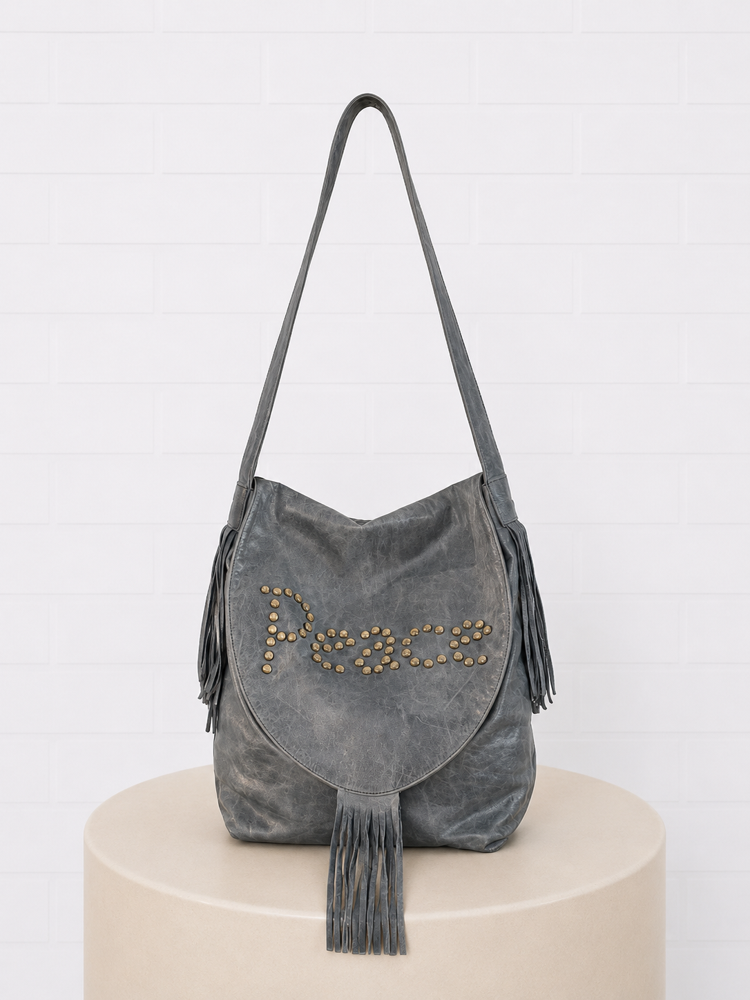 Faith Hebrews 11:1 Blue Leather "Peace" Bag
