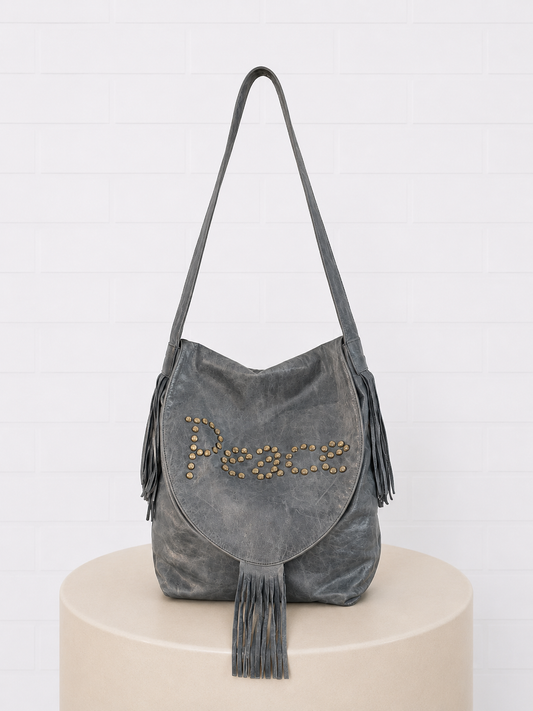 Faith Hebrews 11:1 Blue Leather "Peace" Bag