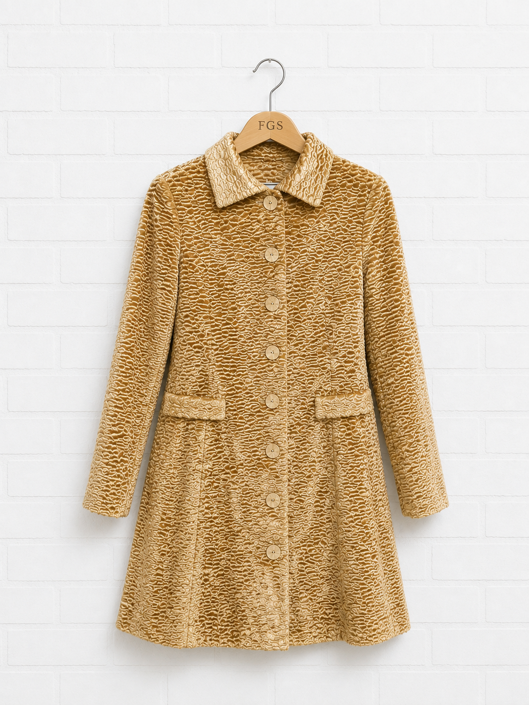 Avenue Montaigne Swirl Embossed Faux Fur Mid Length Coat-6