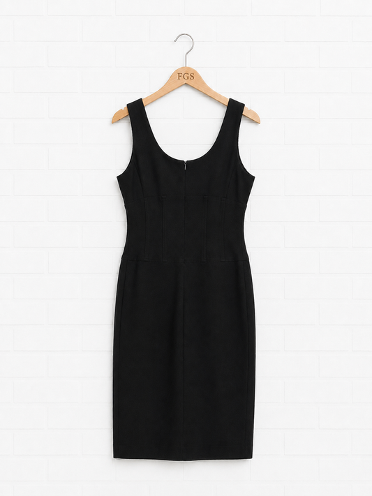 Tempo Paris Black Rosette Ponte Dress- M