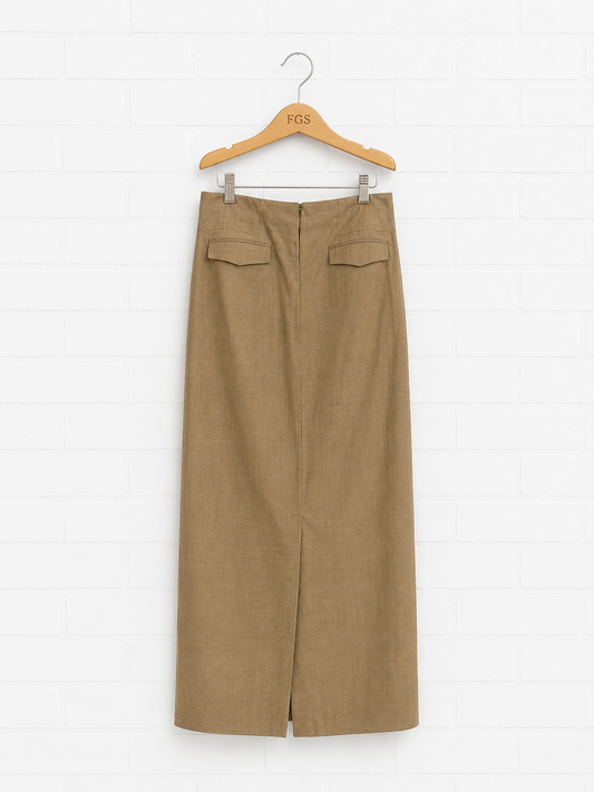 Bebe Tailored Suiting Maxi Skirt-M