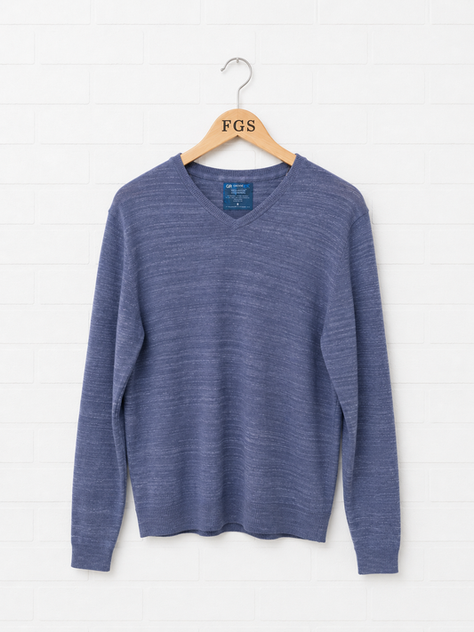 Georg Roth Blue Fog V Neck Sweater- XL