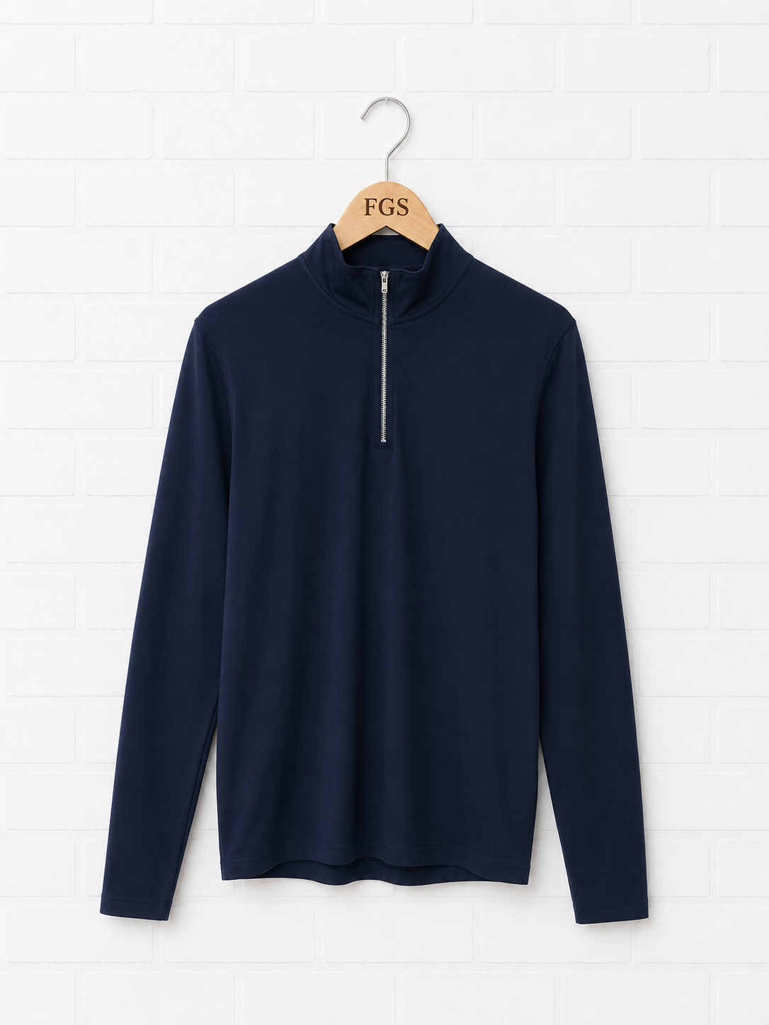 Georg Roth Luxe Pima Navy Quarter Zip- M