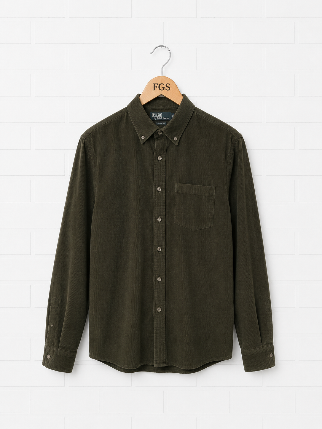 Georg Roth Olive Corduroy Button Up- M