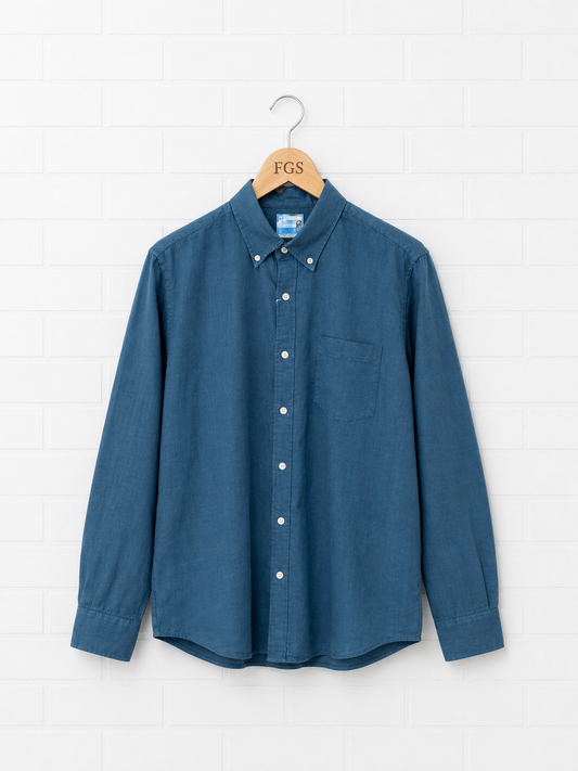 Georg Roth Linen Teal Button Up- M