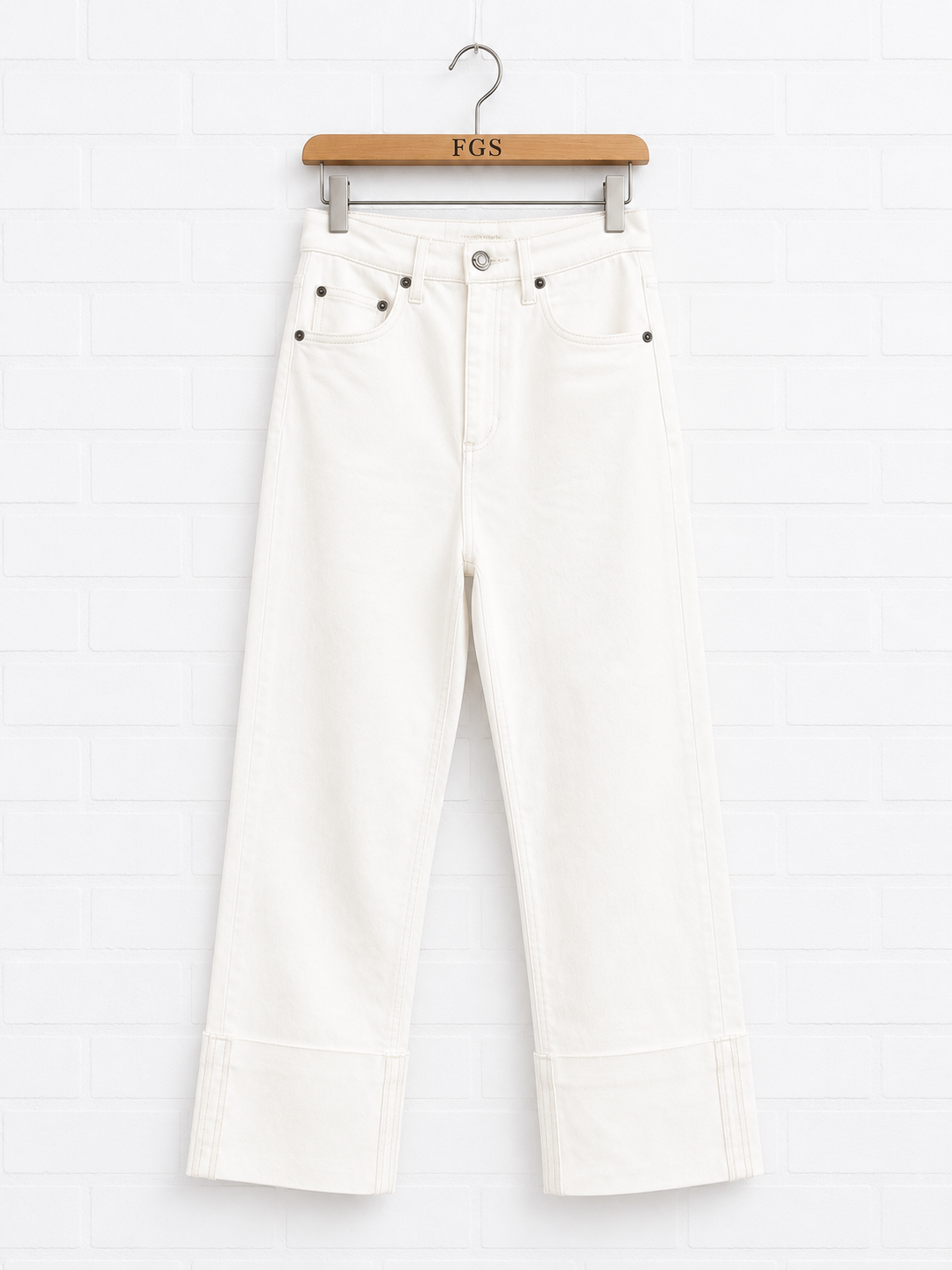 Etienne Marcel White Wide Cuff Pant