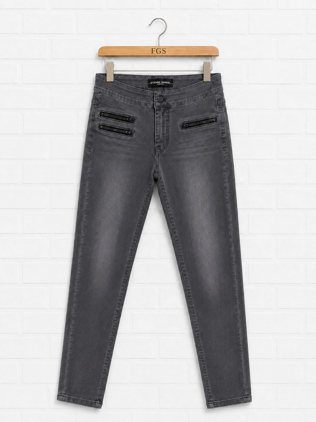 Etienne Marcel Grey Multi Zip Skinny