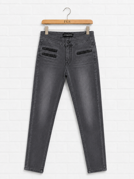 Etienne Marcel Grey Multi Zip Skinny