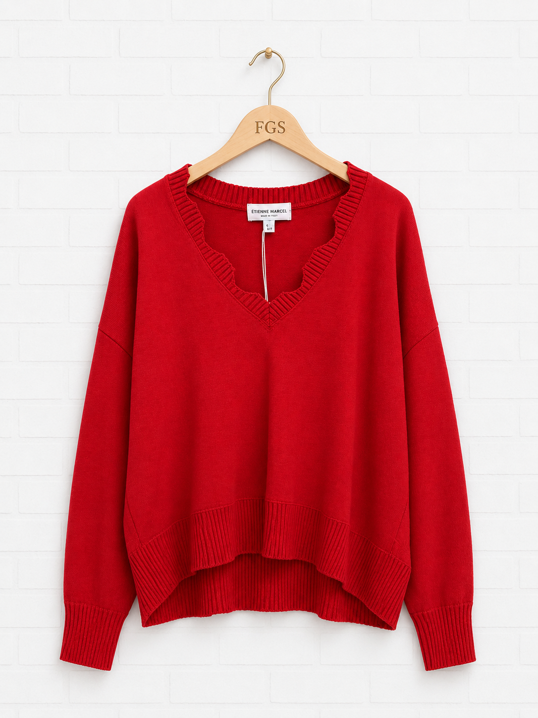 Etienne Marcel Chewed V Neck Sweater
