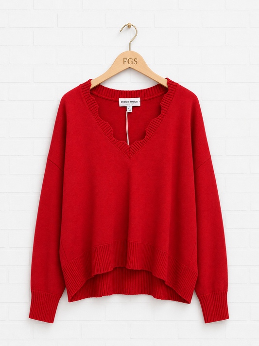 Etienne Marcel Chewed V Neck Sweater