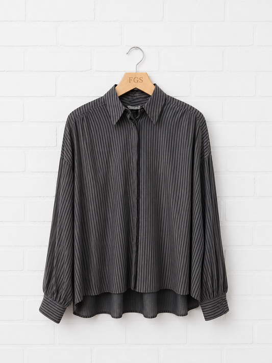Hana San David Shirt Grey Carbone-40