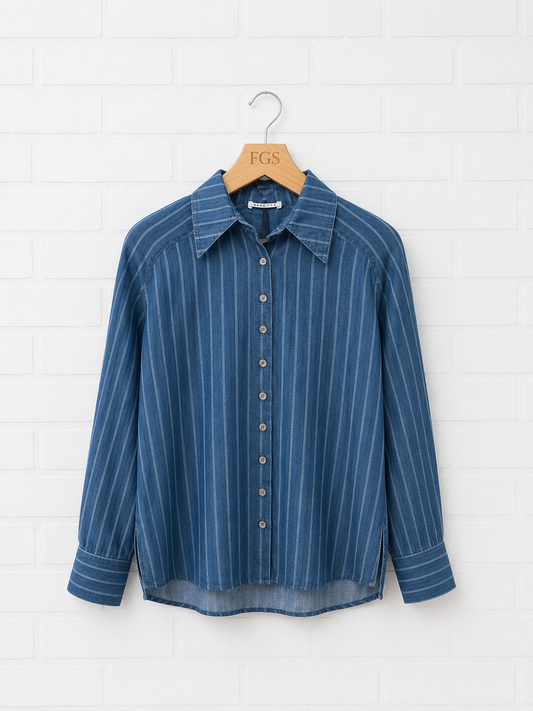 Hana San Frida Indigo Blouse-34