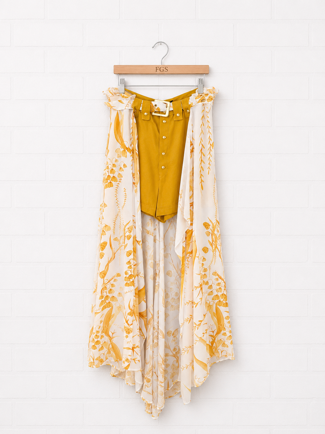 Masavi Leafs Skirt Print-XS
