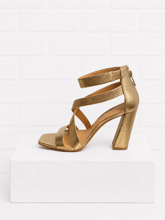 Charles David Volution Block Heel Sandals – Metallic Bronze- 8.5