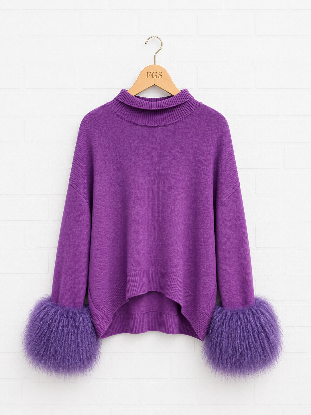 Nuvula Mongolian Wool Cuff Cashmere Sweater- M
