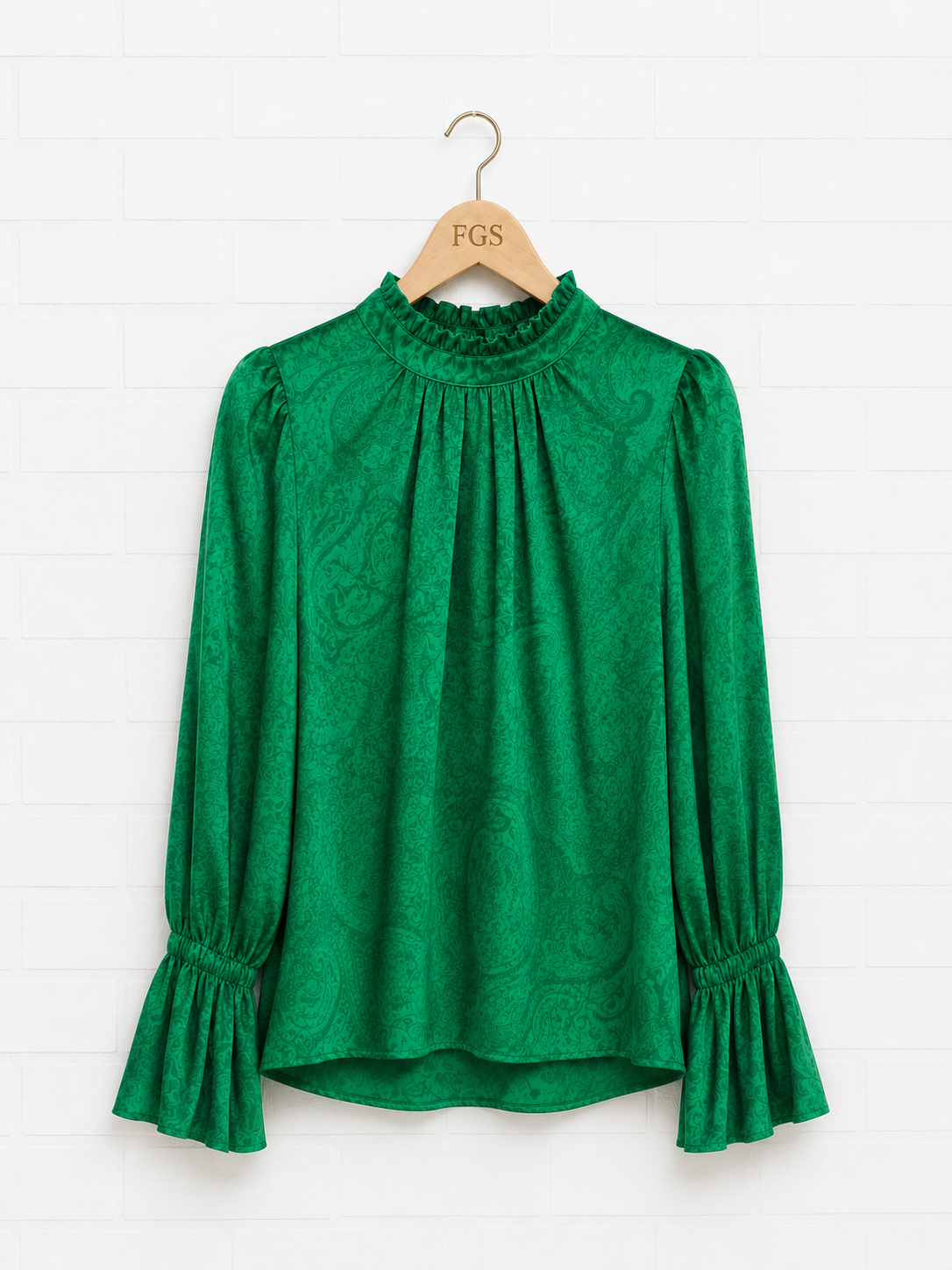Alice + Olivia Launa Strong-Shoulder Blouse-M