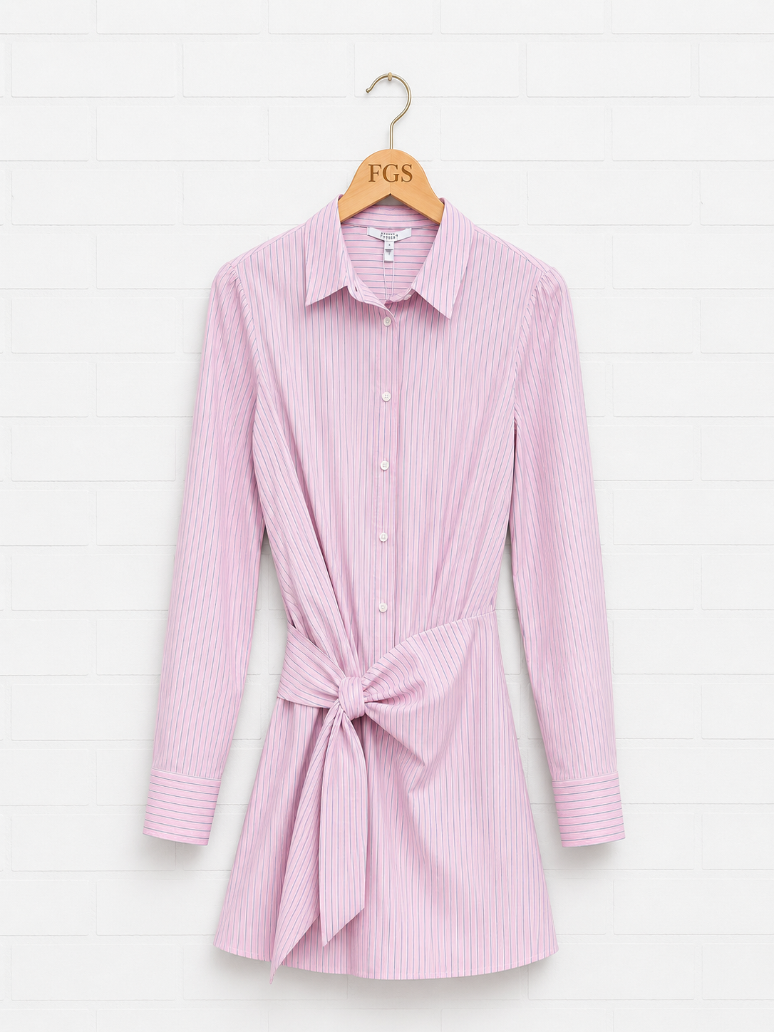 Derek Lam 10 Crosby Poplin Tie Front Shirtdress- 12