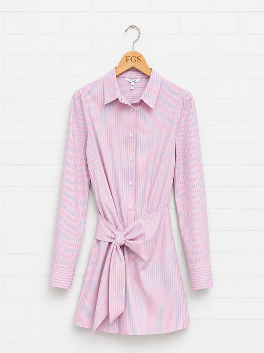 Derek Lam 10 Crosby Poplin Tie Front Shirtdress- 12