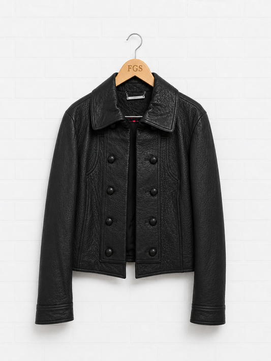 Diane von Furstenberg Lambskin Leather Jacket- M