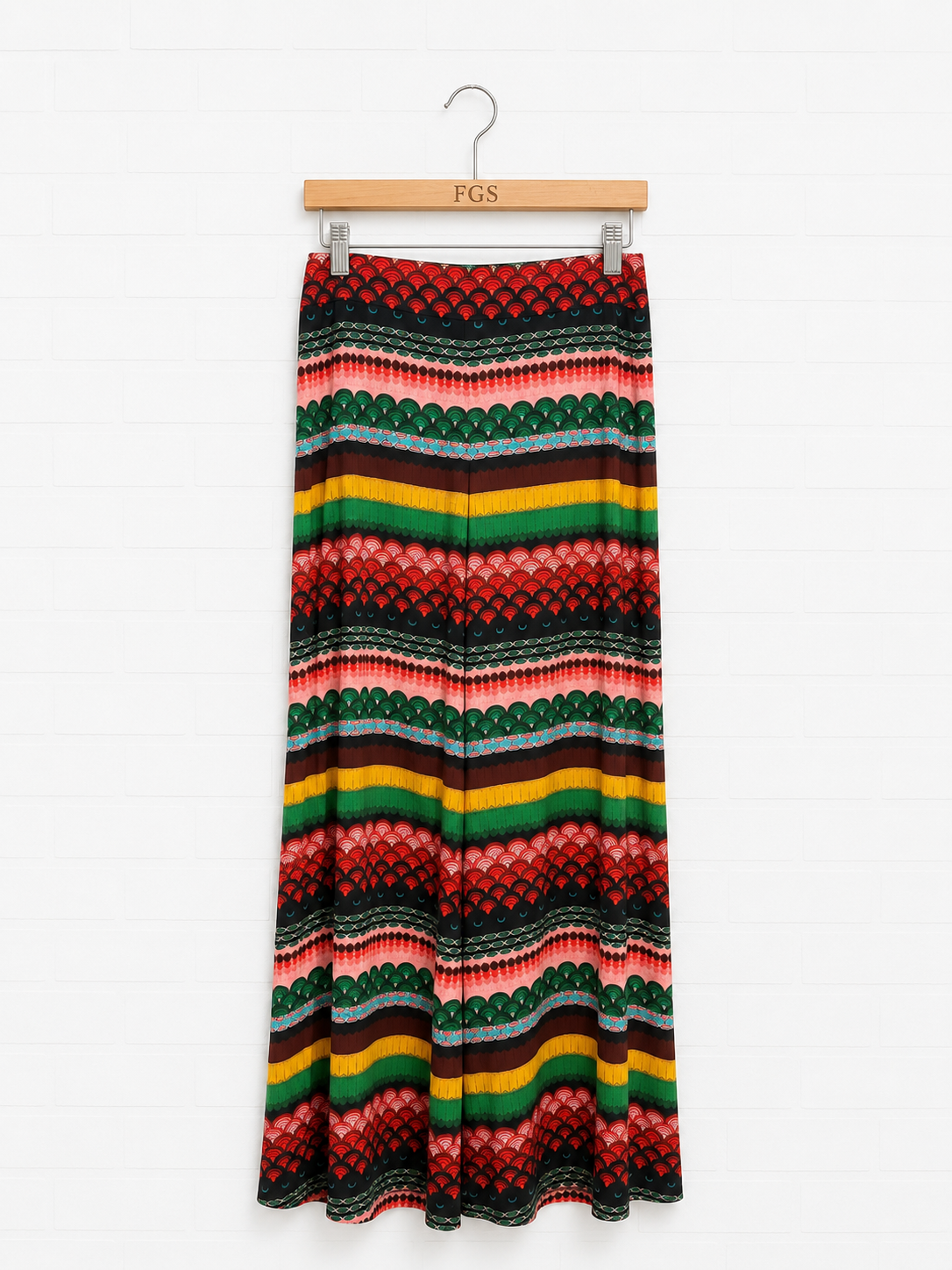 Alice + Olivia Athena Geometric Wide-Leg Pants- 6